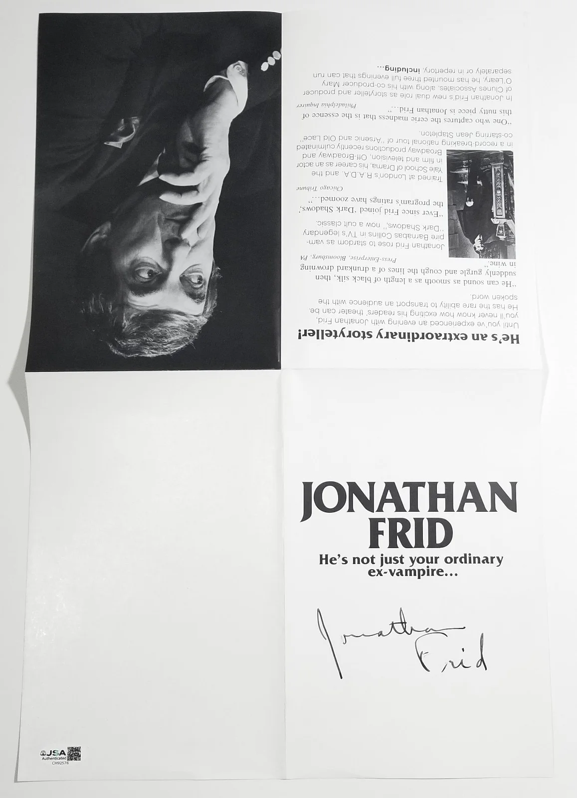 Jonathan Frid — Jonathan Frid SIGNED One-Man Theater Show Program JSA COA Vampire Dark Shadows, image 5