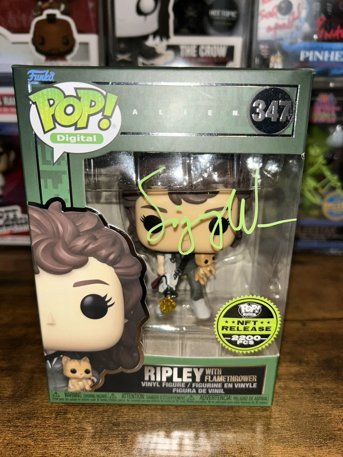 Sigourney Weaver — Alien Ripley digital Funko Pop #347 signed by Sigourney Weaver Official Pix COA