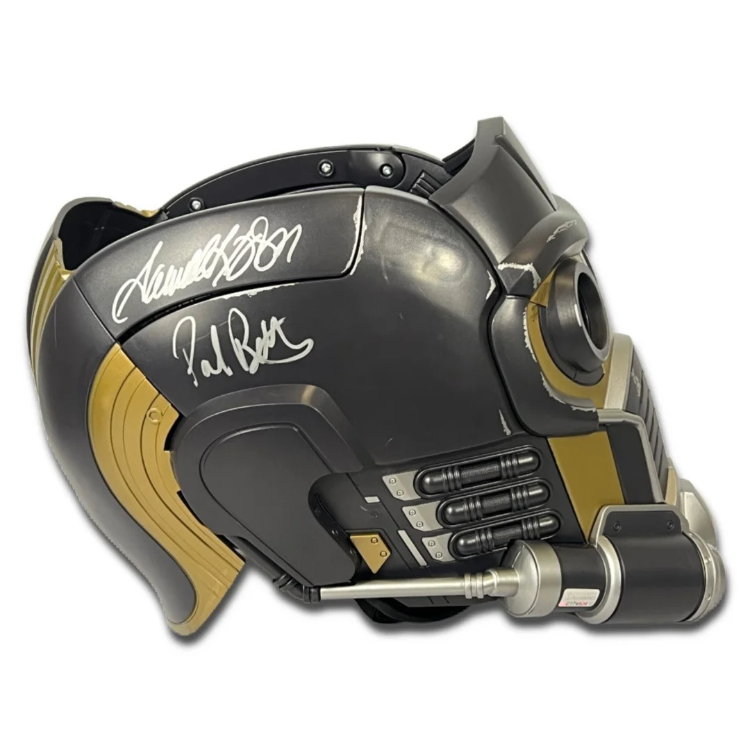 Samuel L Jackson, Paul Rudd, Karen Gillan, Paul Bettany — Samuel L Jackson, Paul Rudd Cast signed Starlord Mask JSA LOA Guardians Marvel, image 2