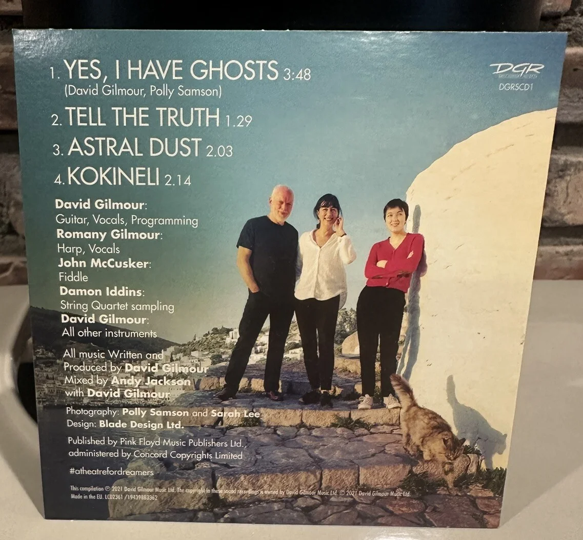 DAVID GILMOUR & Polly Samson Autographed Signed "Yes I Have Ghosts" CD, image 3