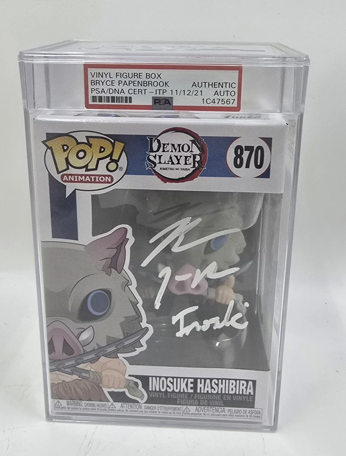 BRYCE PAPENBROOK — BRYCE PAPENBROOK SIGNED INOSUKE HASHIBIRA FUNKO POP PSA Authentic 1C47567, изображение 4