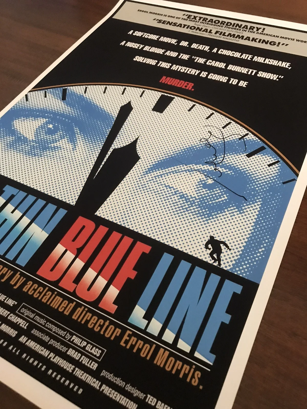 Errol Morris — Errol Morris SIGNED The Thin Blue Line Poster, High Quality Matte 12x18, 1988, изображение 3
