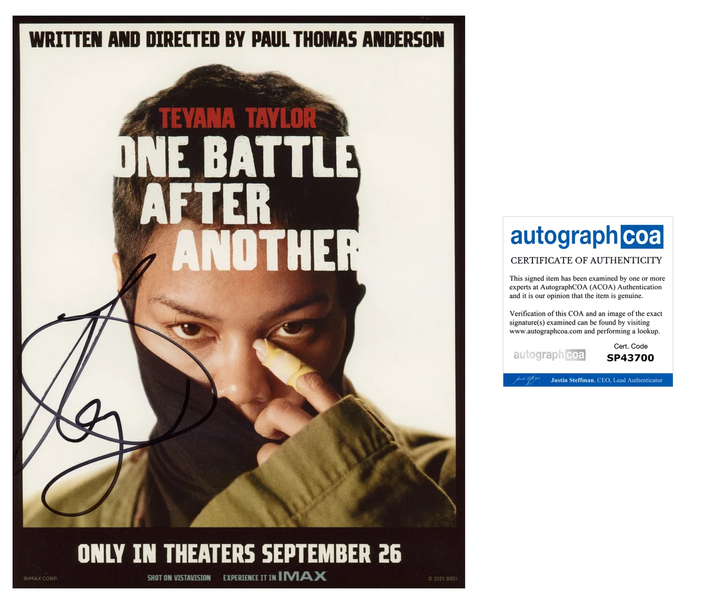 TEYANA TAYLOR SIGNED ONE BATTLE AFTER ANOTHER 8x10 PHOTO w/EXACT VIDEO PROOF COA, image 3