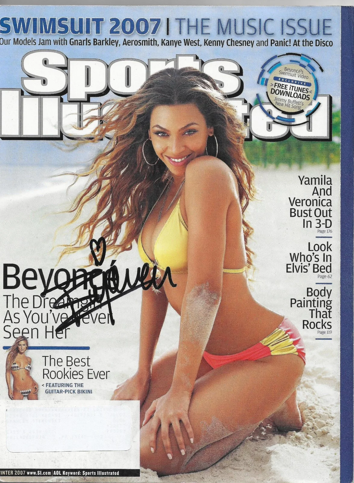 Beyonce Knowles- Carter REAL hand SIGNED Sports Illustrated Swimsuit Magazine 07, изображение 2