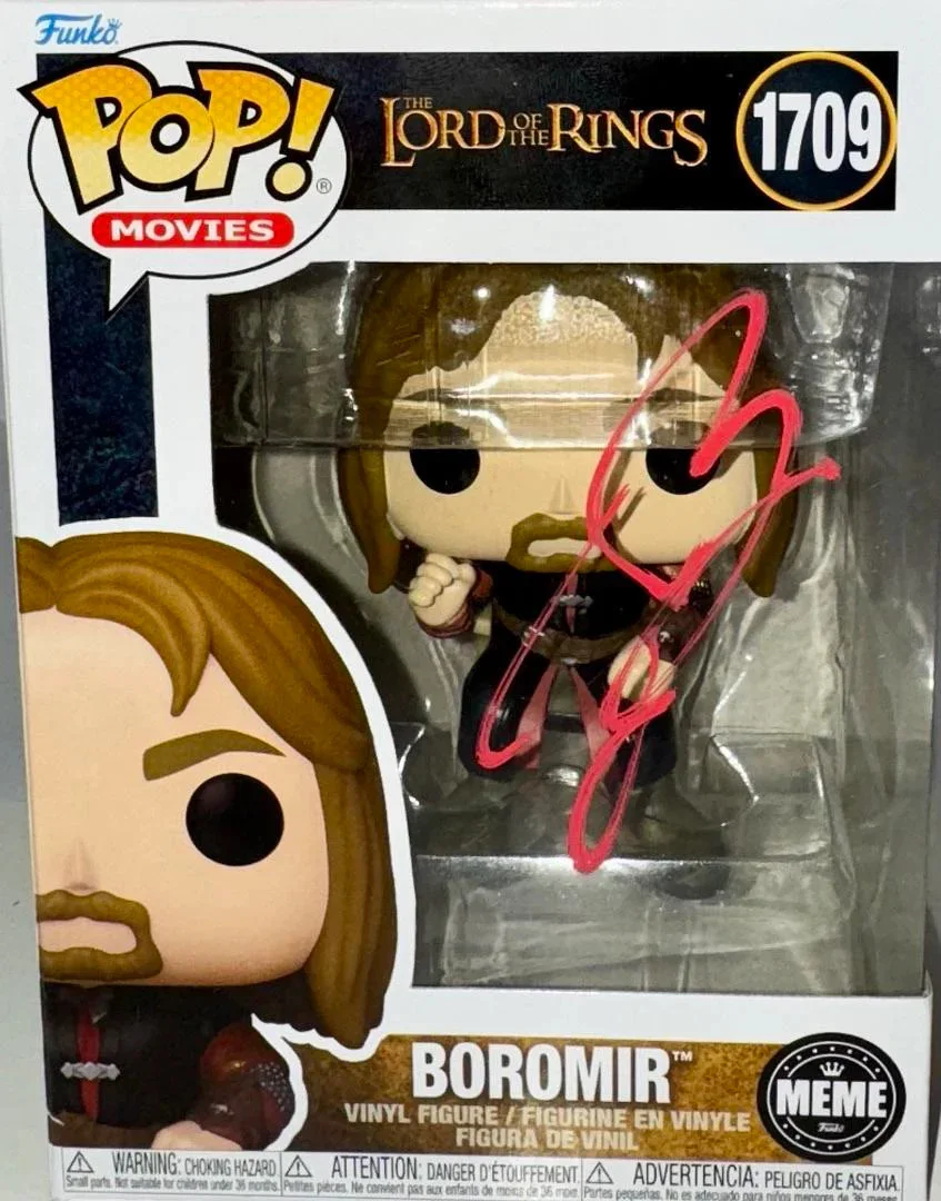 Sean Bean Signed Funko Pop #1709 "Boromir" LOTR - Beckett COA, изображение 2