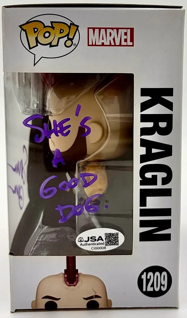 Sean Gunn Signed Funko Pop #1209 "Kraglin" (GOTG) w/quote - JSA COA, изображение 3