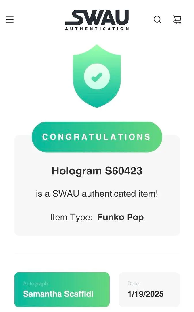 Samantha Scaffidi signed Funko #1590 "Art the Clown" - SWAU COA, изображение 5