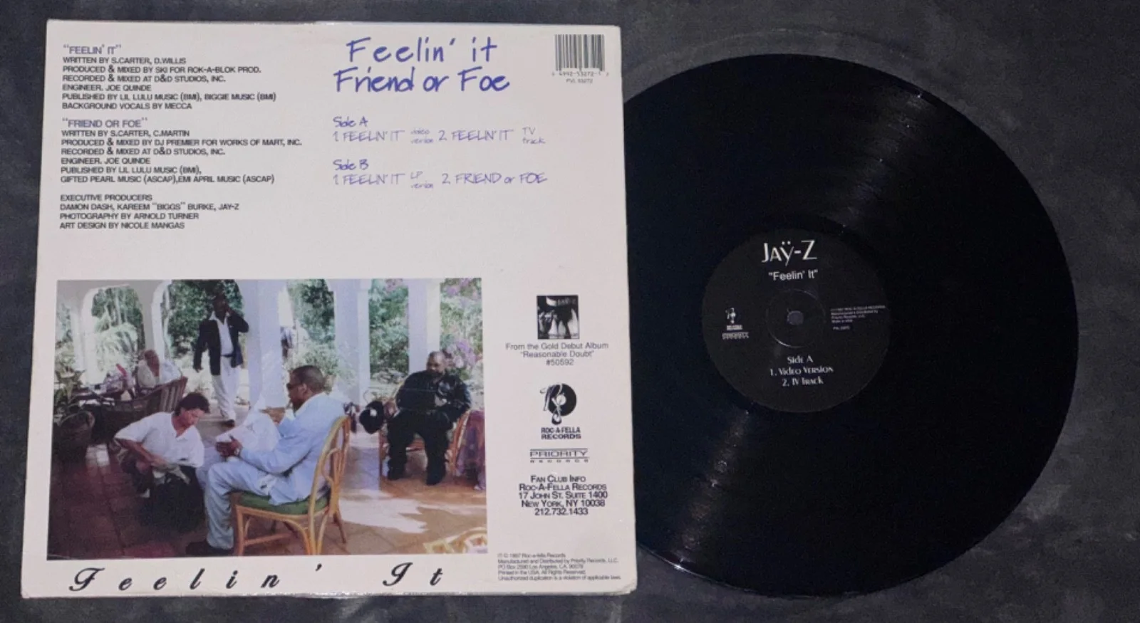 Signed Jay-Z Record Reasonable Doubt Album Cover LP Autographed Vinyl Auto PSA, изображение 3