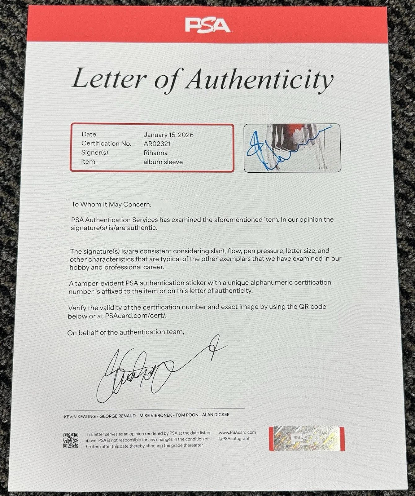 Rihanna Signed Autograph Autographed Auto Anti Vinyl Record Album LP PSA/DNA LOA, изображение 3