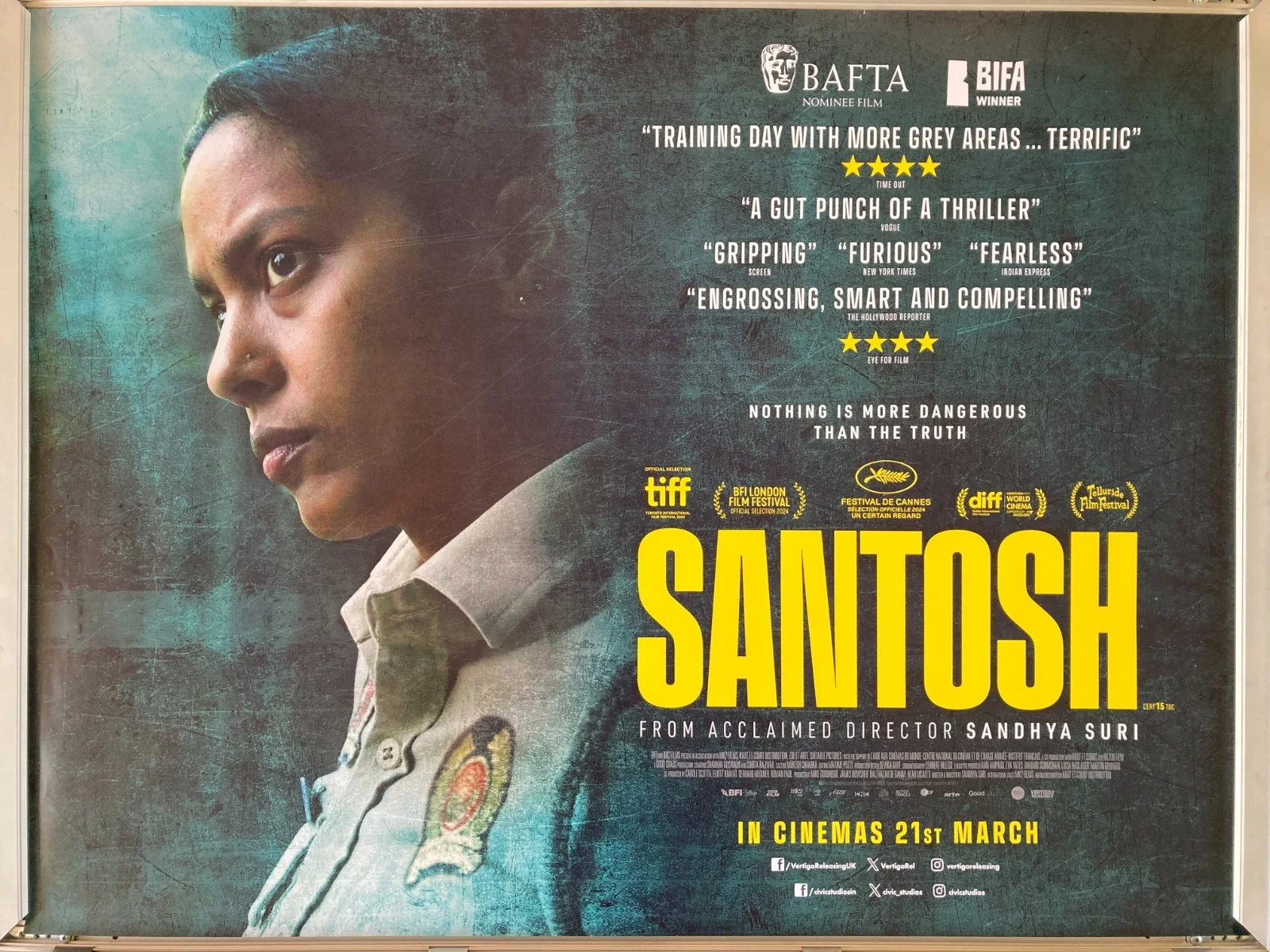 Cinema Poster: SANTOSH 2025 (Quad) Shahana Goswami Sunita Rajwar Nawal Shukla, изображение 2