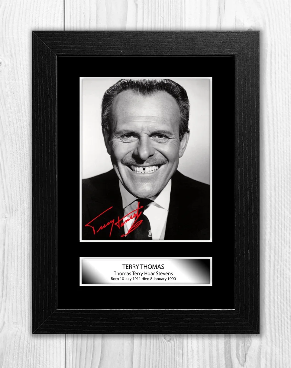 Terry Thomas A4 signed mounted photograph picture poster. Choice of frame., изображение 2