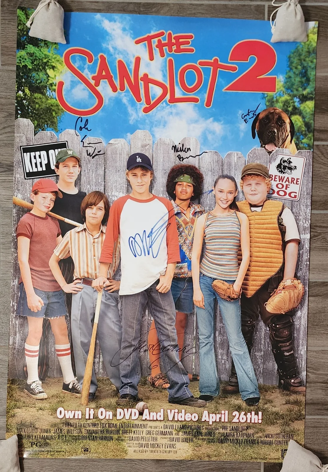 SANDLOT 2 AUTOGRAPHED DVD / MOVIE POSTER 27X40 2005, изображение 2