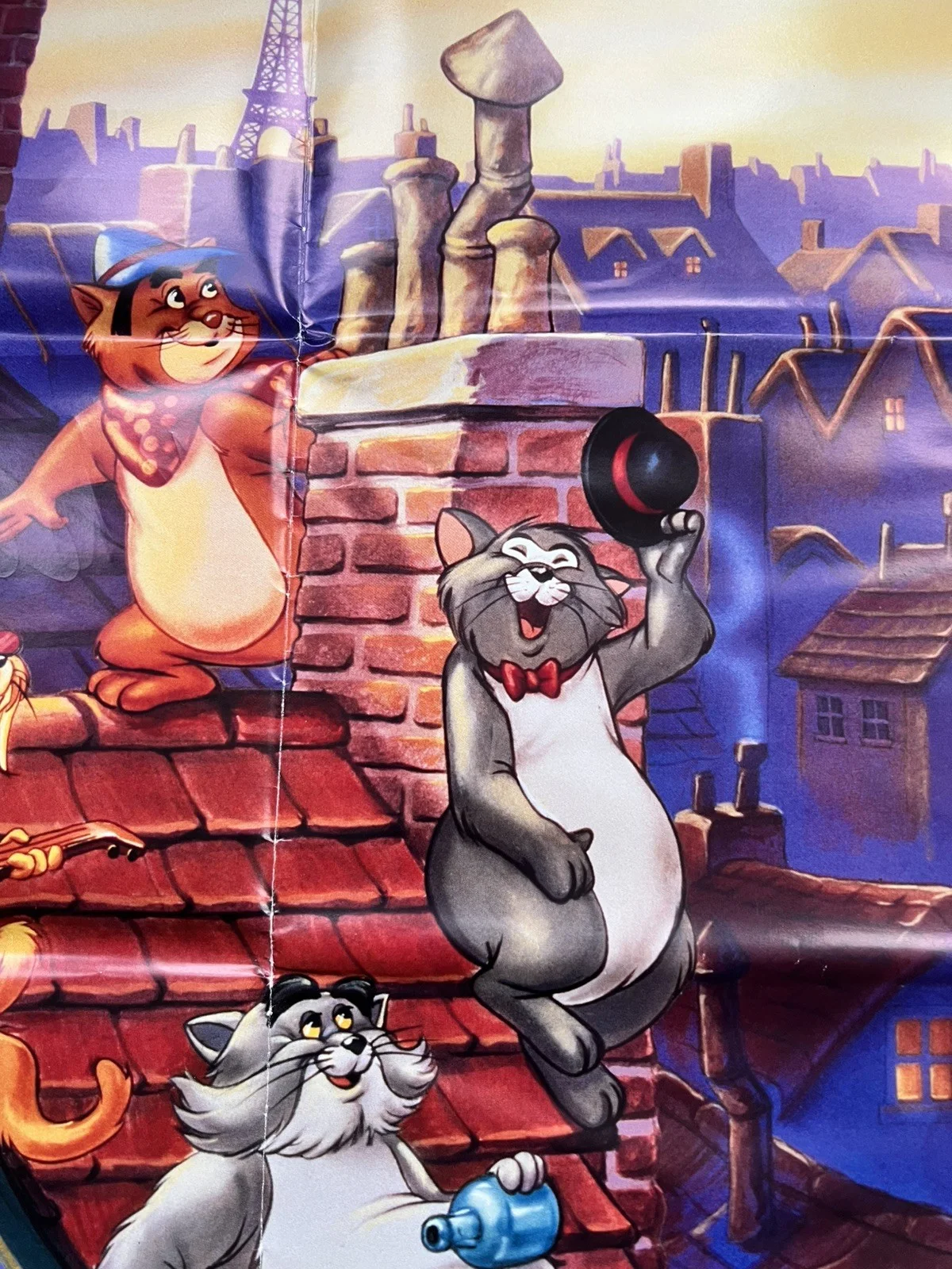 ARISTOCATS WALT DISNEY UK QUAD MOVIE RERELEASE POSTER 1990`S ORIGINAL, изображение 3