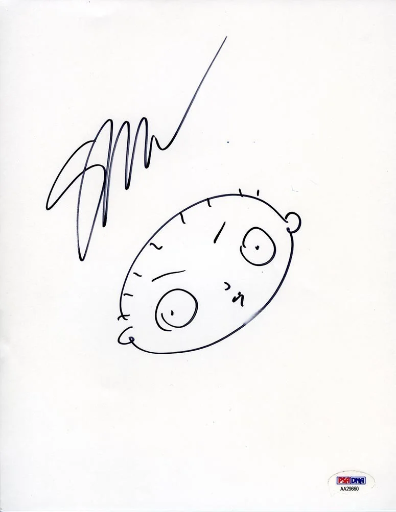 Seth MacFarlane — Seth MacFarlane Family Guy Stewie Autographed Signed Sketch PSA/DNA COA