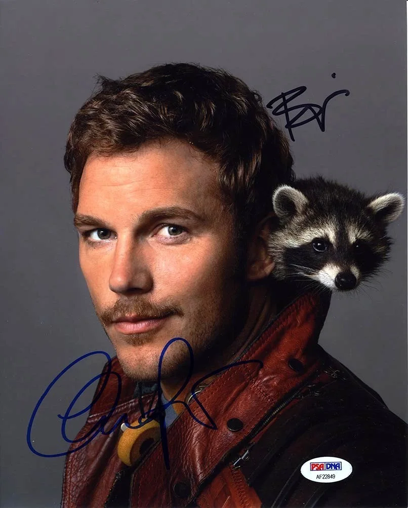 bradley cooper, chris pratt — Guardians of Galaxy Pratt and Cooper Autographed Signed 8x10 Photo PSA/DNA COA