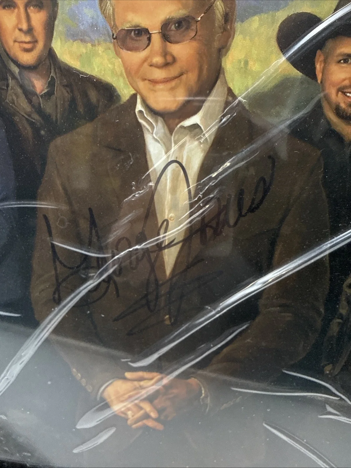 Autographed George Jones Color Print 18x18 Framed Signed BRAND NEW 19"x19", изображение 2