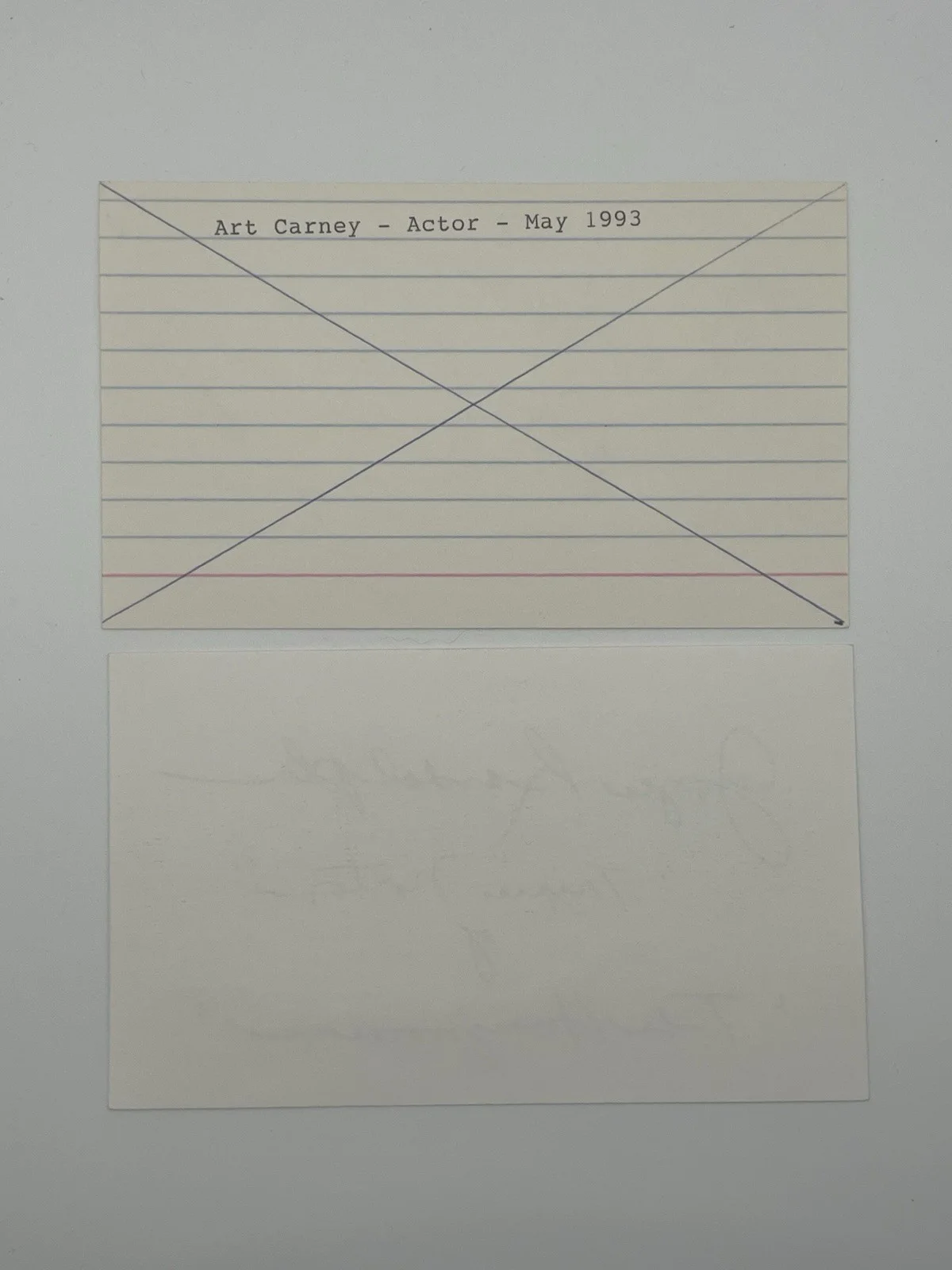 Art Carney — ART CARNEY and JOYCE RANDOLPH SIGNED 3x5 INDEX CARD, The Honeymooners, Autograph, изображение 2