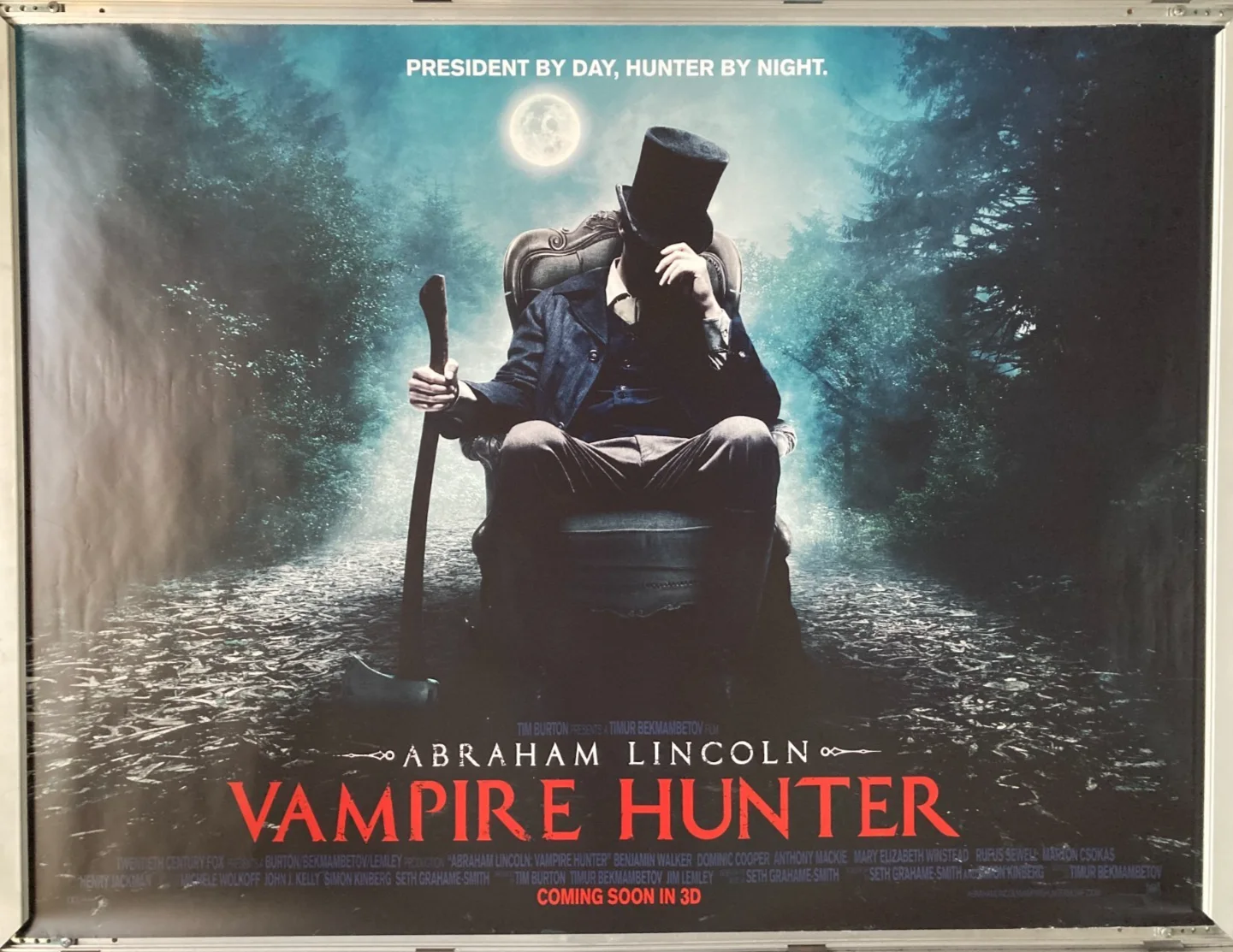 Cinema Poster: ABRAHAM LINCOLN VAMPIRE HUNTER 2012 Advance Quad Benjamin Walker, image 2
