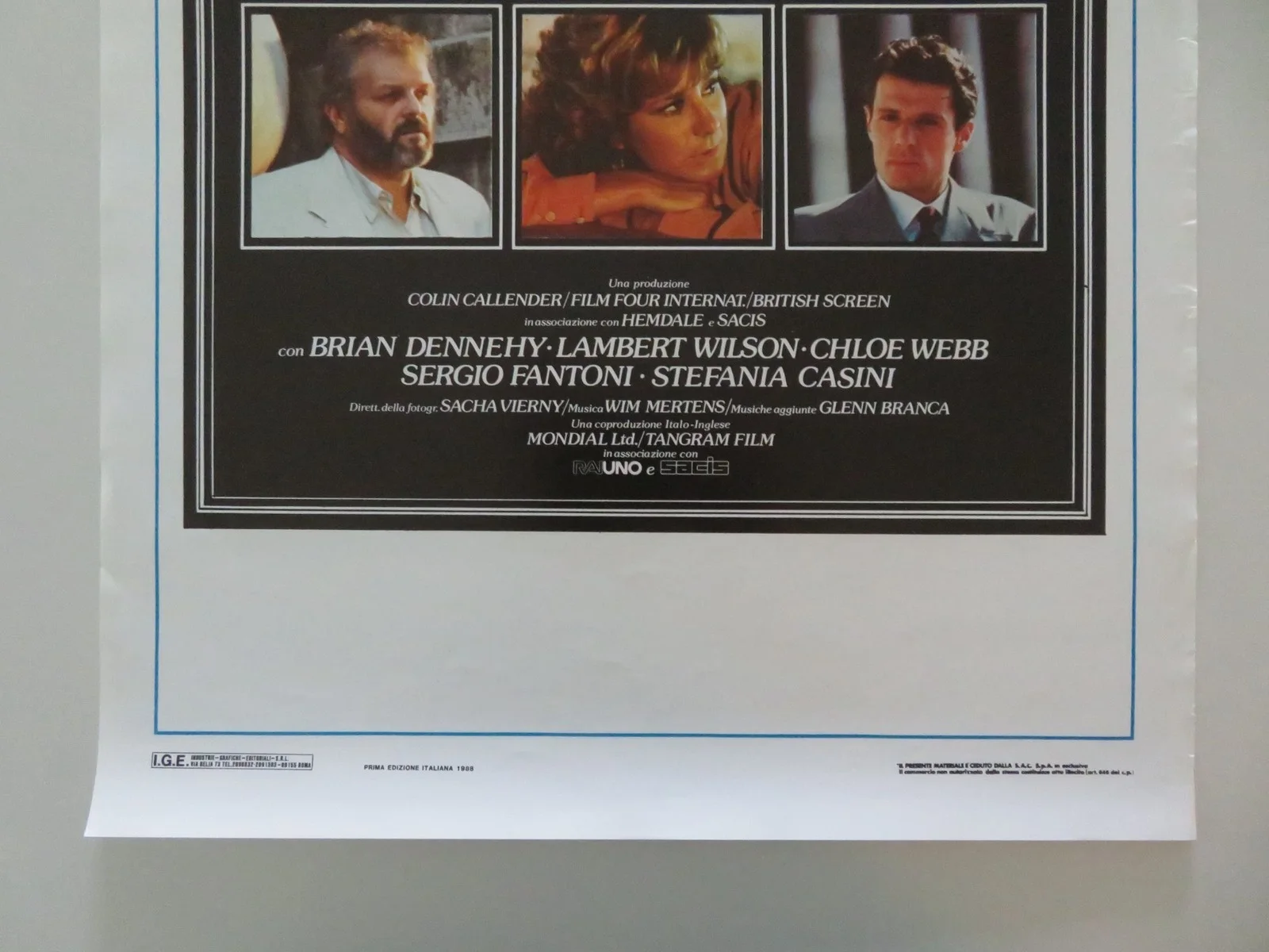 THE BELLY OF AN ARCHITECT ITALIAN LOCANDINA POSTER BRIAN DENNEHY WILSON 1987, изображение 4
