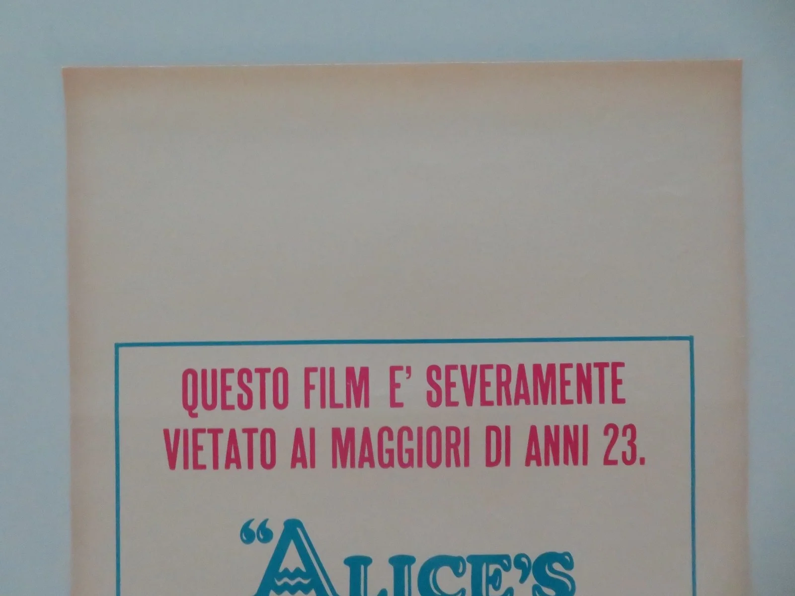 ALICE'S RESTAURANT ITALIAN LOCANDINA POSTER ARLO GUTHRIE PAT QUINN 1970, изображение 2