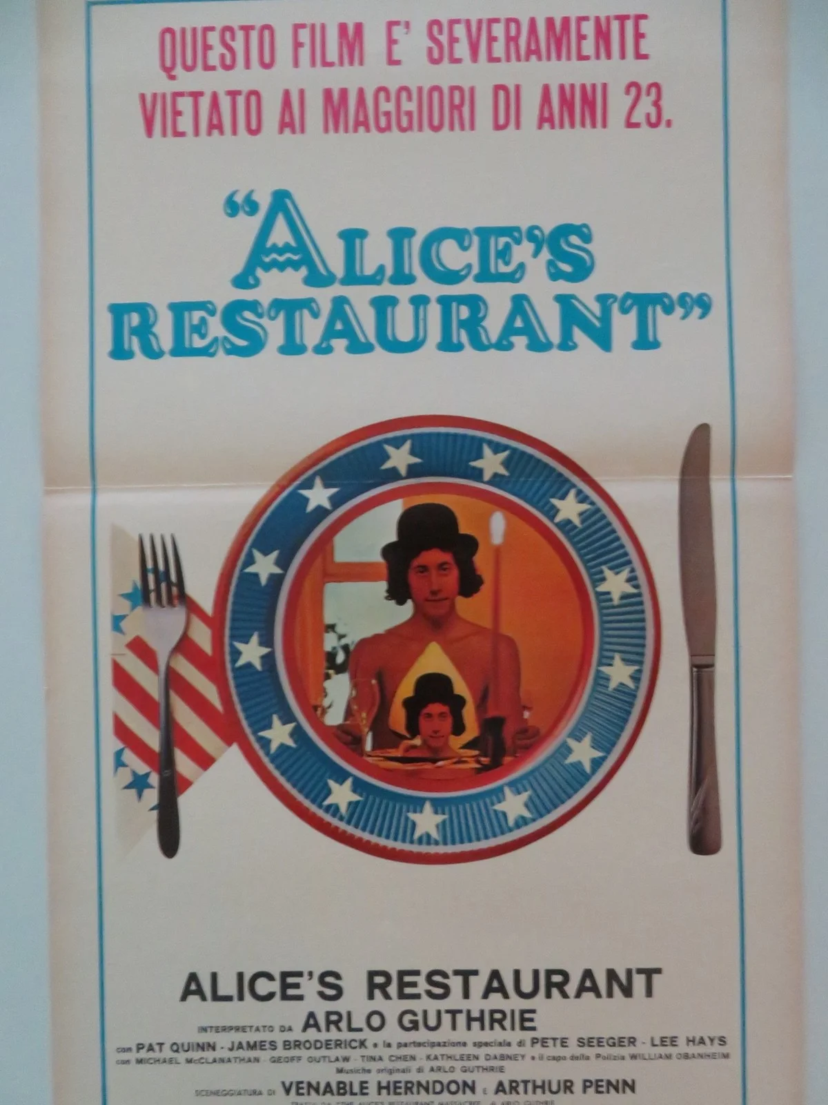 ALICE'S RESTAURANT ITALIAN LOCANDINA POSTER ARLO GUTHRIE PAT QUINN 1970, изображение 3