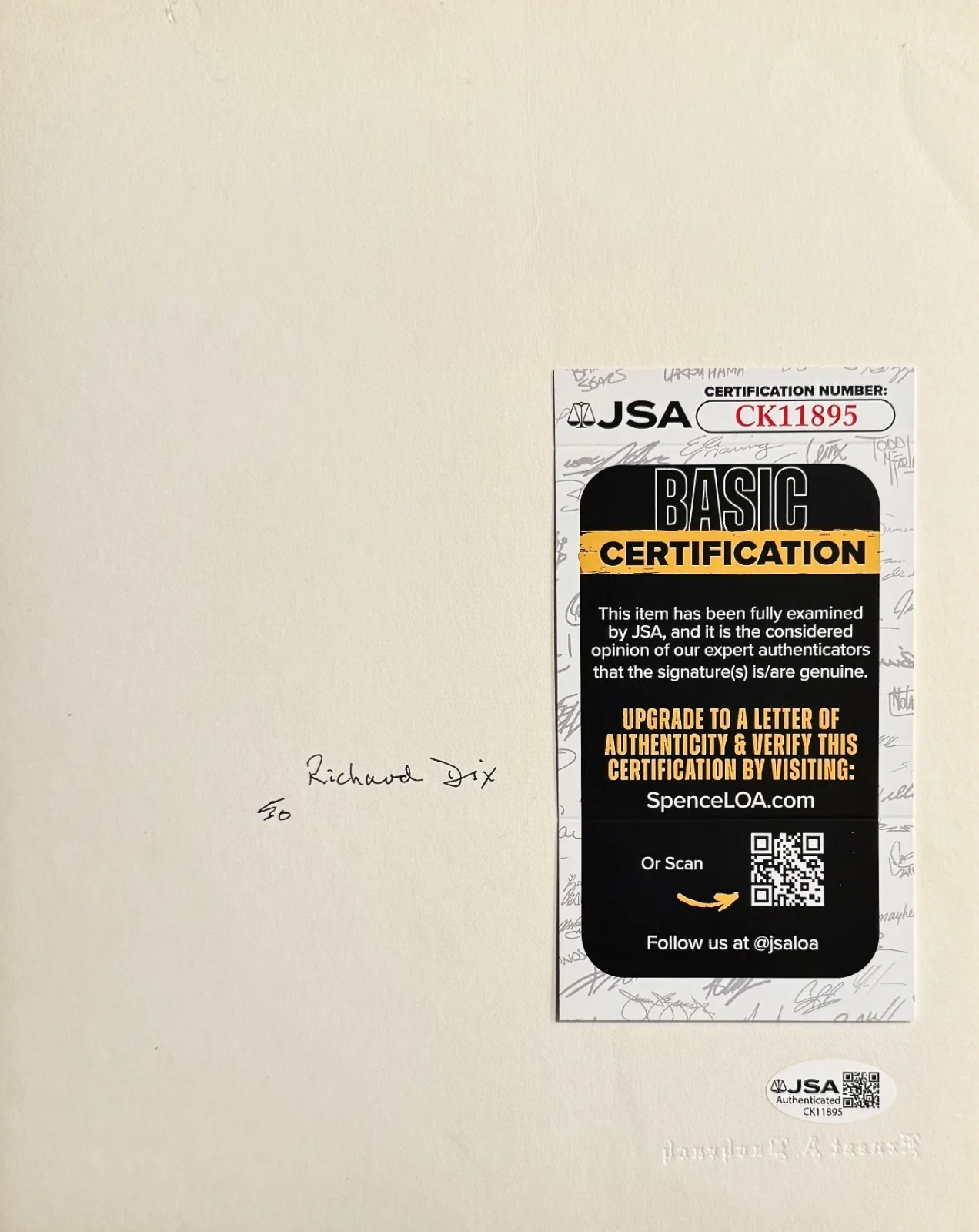 Richard Dix — RICHARD DIX SIGNED Autographed 8 x 10 PHOTO The Whistler JSA CERTIFIED CIMARRON, изображение 5