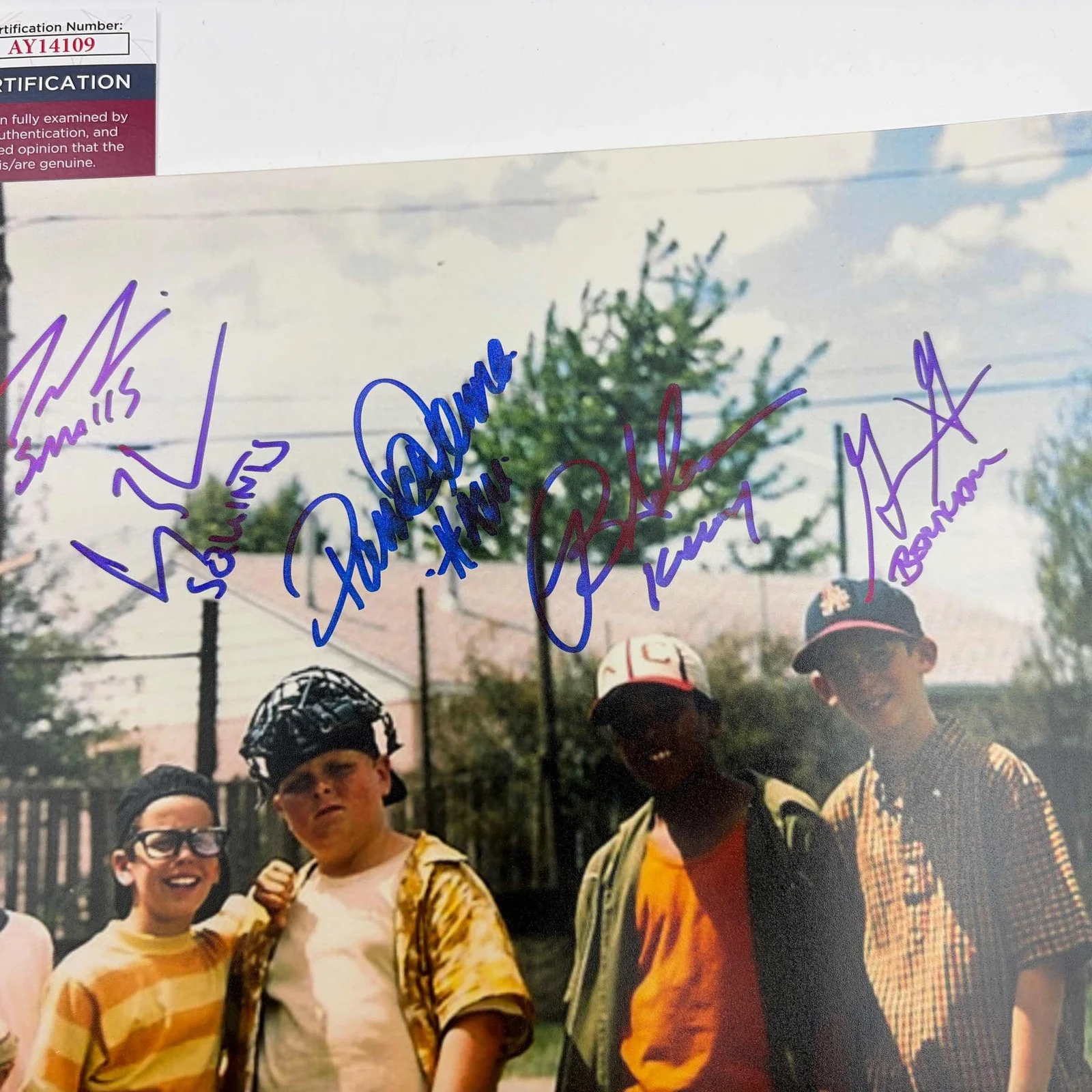 Autographed/Signed The Sandlot Movie 8x Ins Cast Member Sigs 16x20 Photo JSA COA, изображение 3