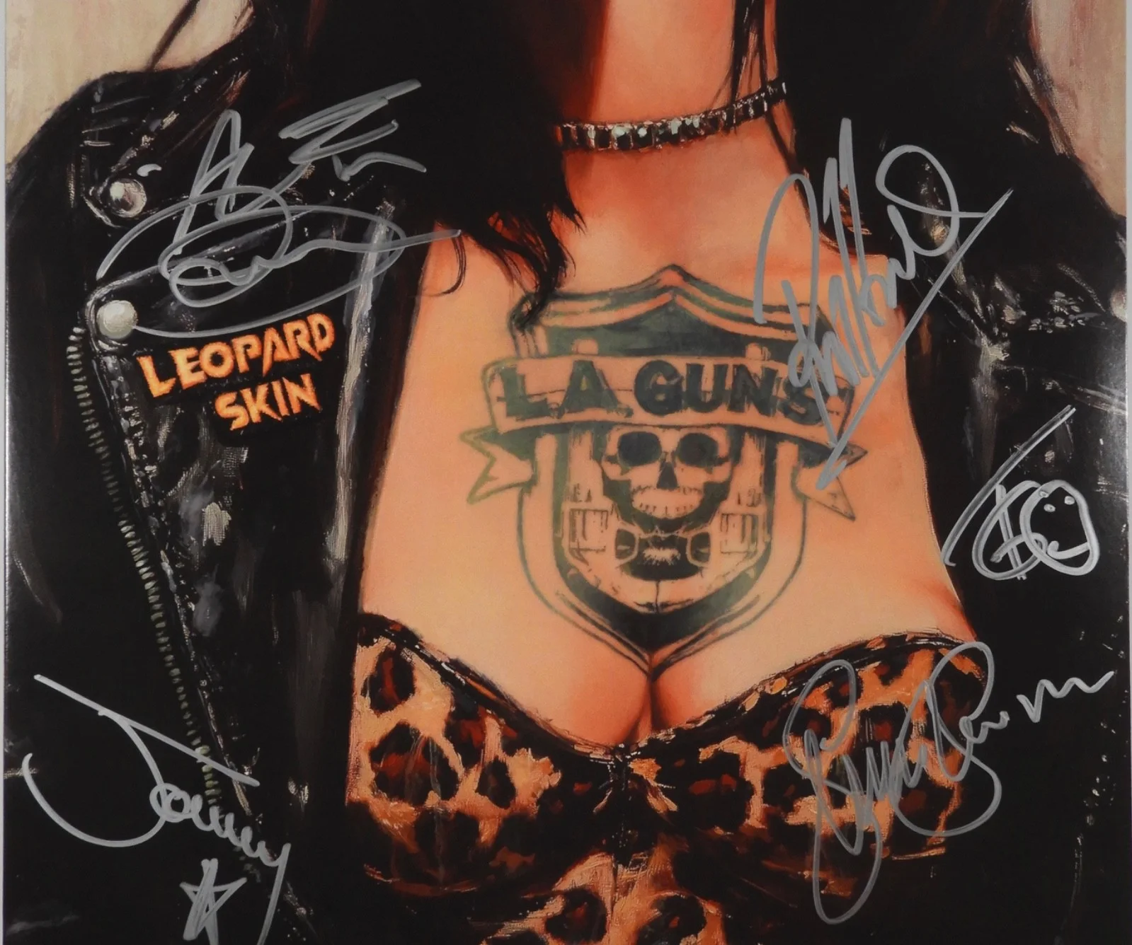 L.A. Guns JSA Signed Autograph Album Record LP Vinyl Leopard Skin, image 2