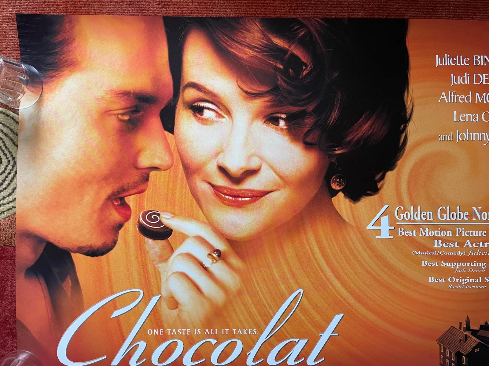 CHOCOLAT (2000) Original UK Quad Movie Poster Juliette Binoche Johnny Depp, image 2