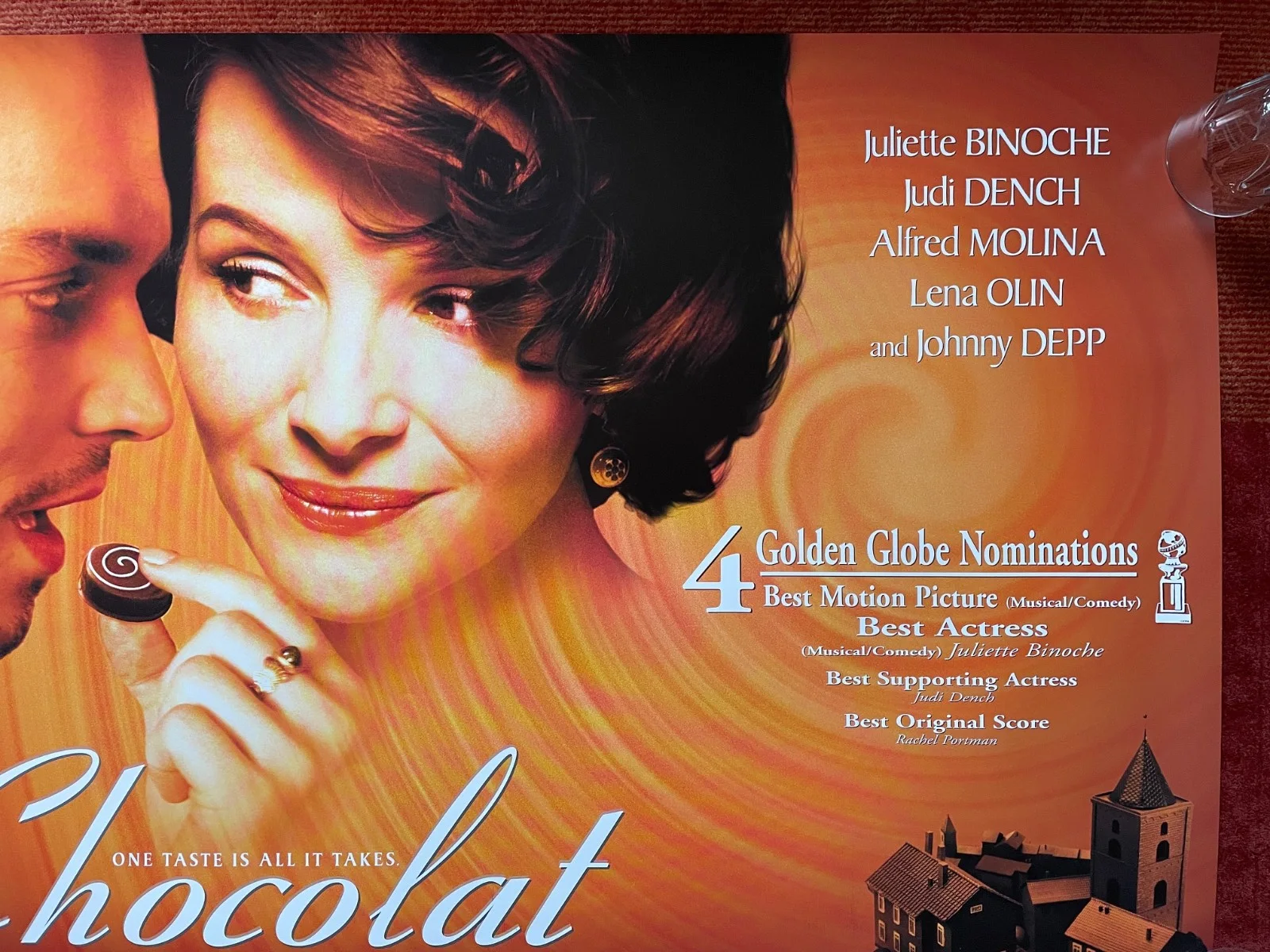 CHOCOLAT (2000) Original UK Quad Movie Poster Juliette Binoche Johnny Depp, image 3