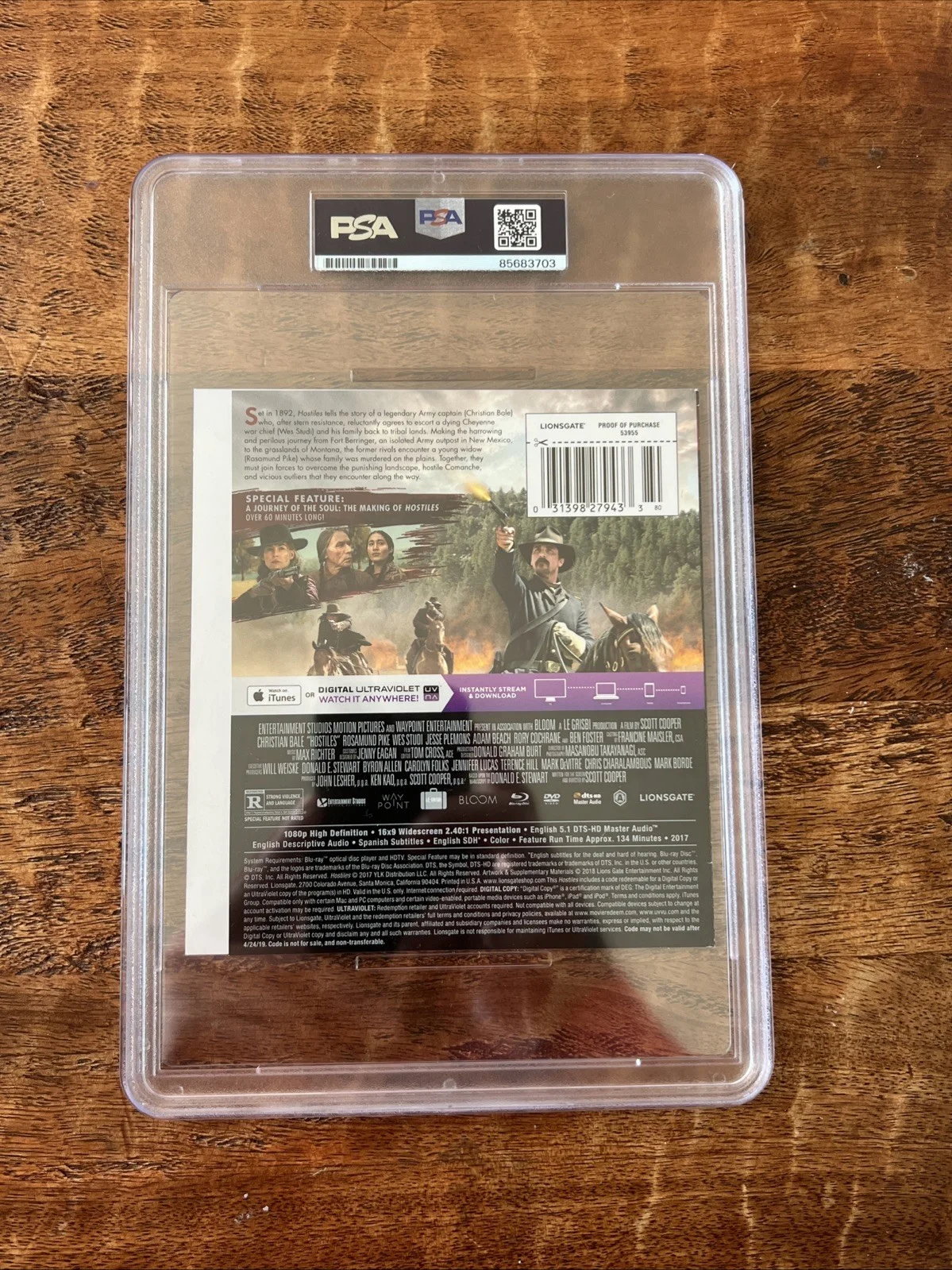 Wes Studi — Wes Studi Signed Hostiles DVD PSA/DNA Slab Autographed, image 3