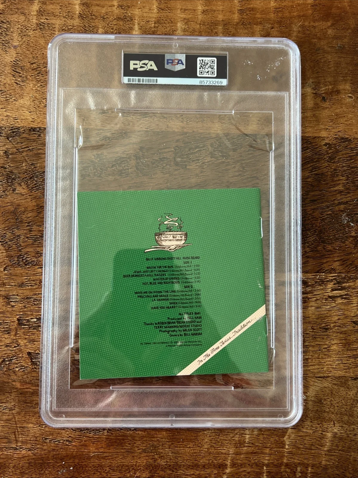Billy Gibbons Signed Tres Hombres Cd PSA/DNA Coa Slab Autographed, изображение 4