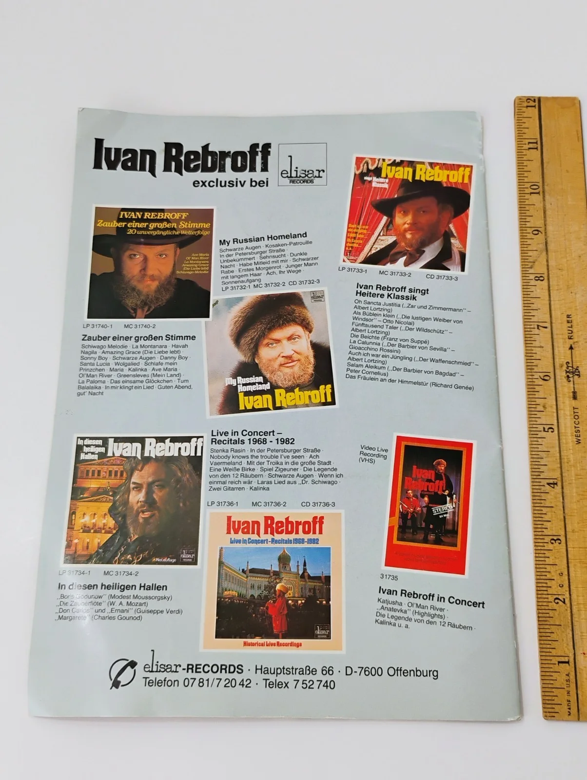 Ivan Rebroff SIGNED Concert Tour Souvenir Program NO COA, image 2