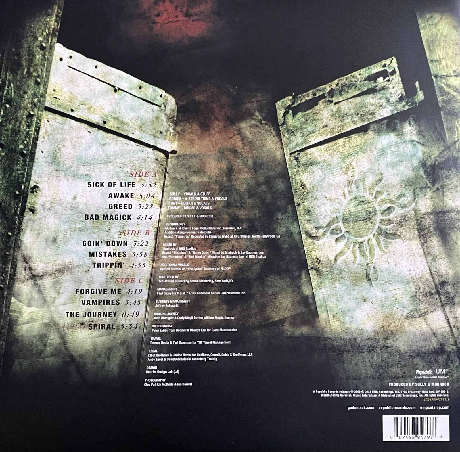 SULLY ERNA AUTOGRAPHED SIGNED GODSMACK AWAKE VINYL, image 2