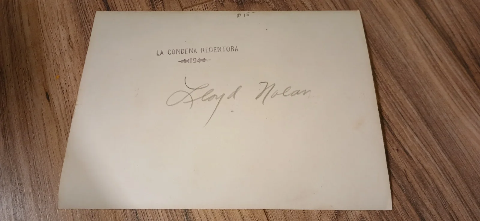 Lloyd Nolan Autographed Photo From A Movie, изображение 2