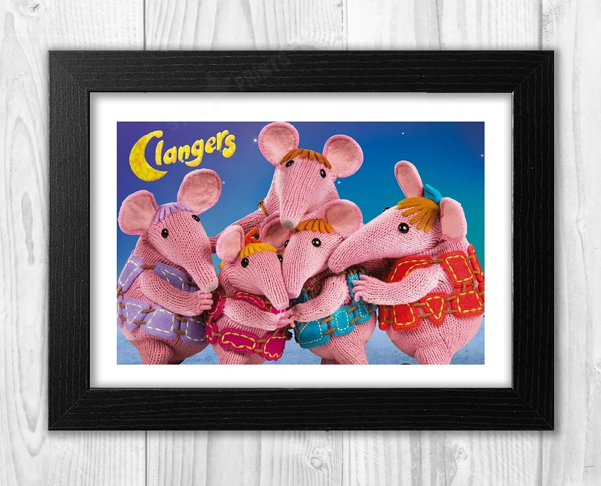 The Clangers Children's TV Series reproduction mounted A4 poster choice of frame, изображение 2