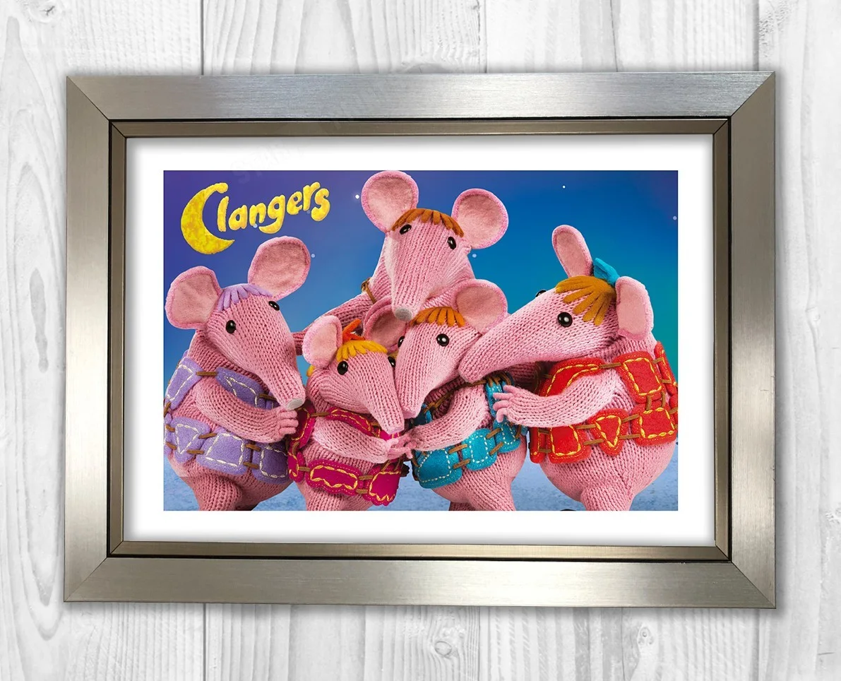 The Clangers Children's TV Series reproduction mounted A4 poster choice of frame, изображение 3