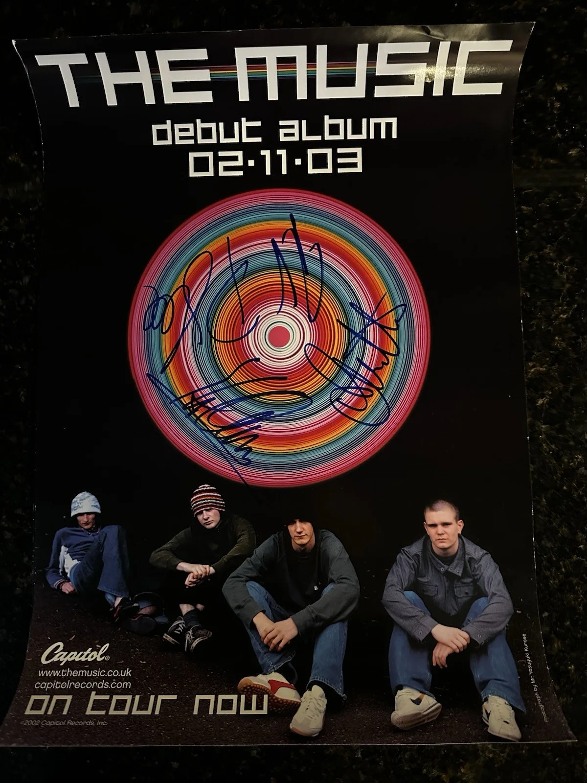 ROBERT HARVEY - THE MUSIC — THE MUSIC Band 4 signed Promo Poster Capital Records AUTOGRAPHED Robert Harvey, изображение 2