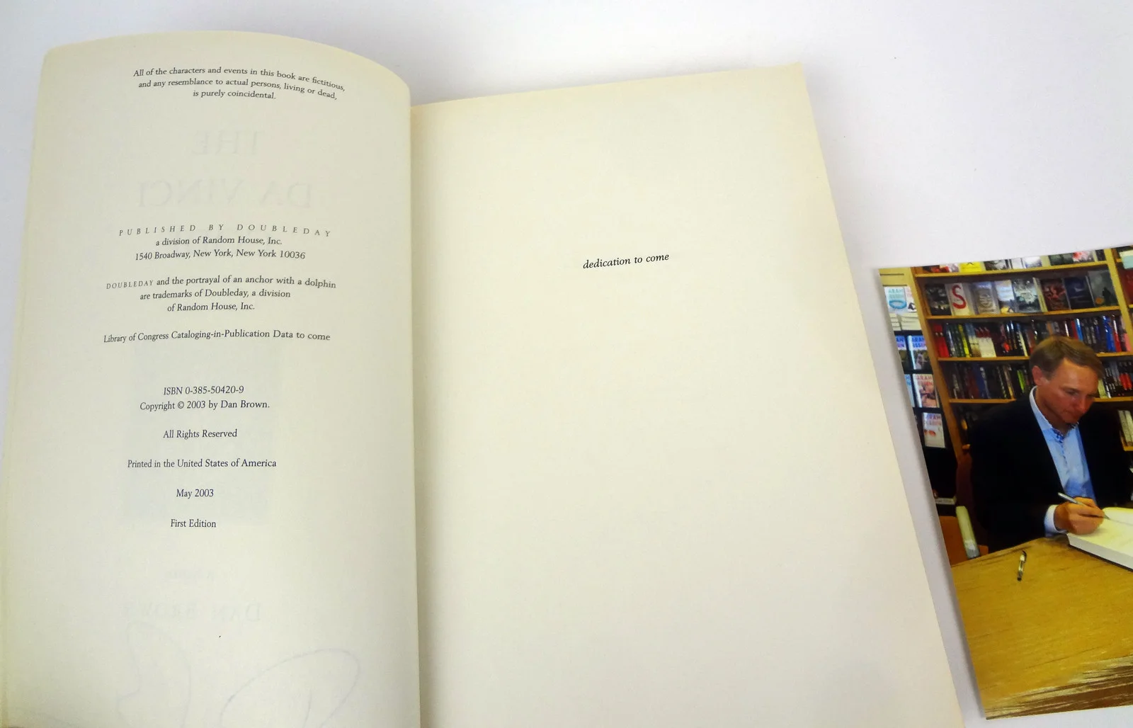 Dan Brown — Dan Brown Signed Autograph The Da Vinci Code Book ARC Proof COA, image 3