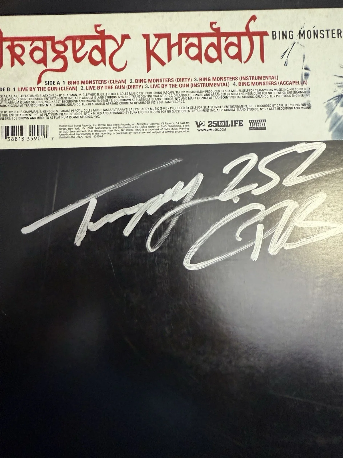 Tragedy Khadafi Signed "Bing Monsters" Vinyl Record Album (Beckett), image 2