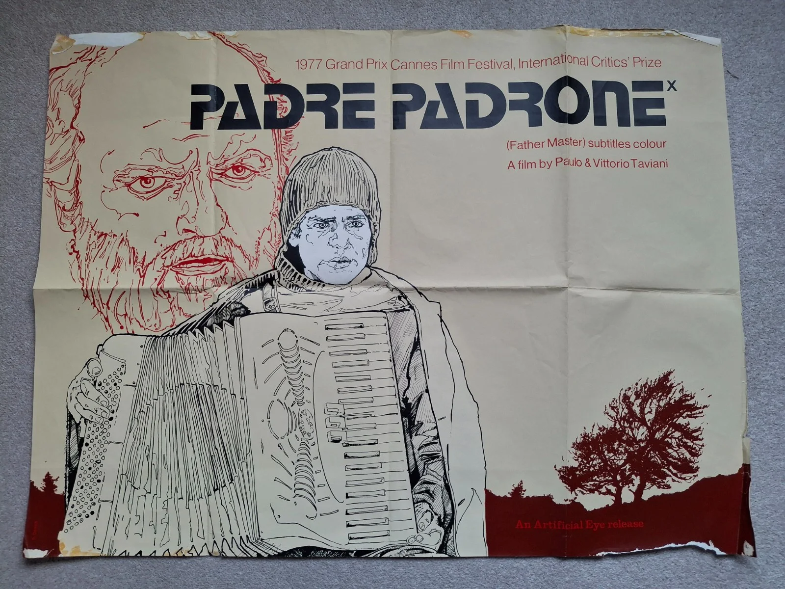 Padre Padrone Rare Original Film Cinema Movie Quad Poster 40 by 30 inches, изображение 2