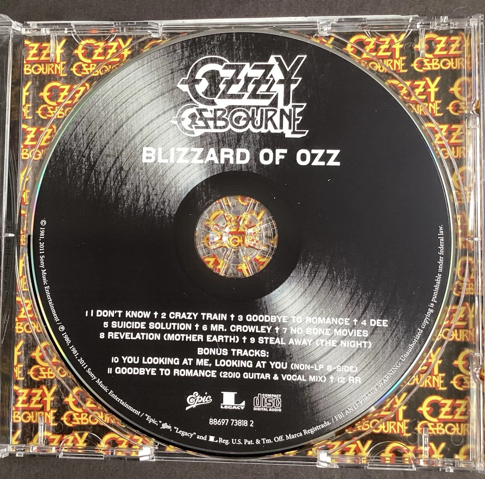 Ozzy Osborne signed CD Blizzard Of Oz Black Sabbath Bat Music Autograph PSA/DNA, изображение 5