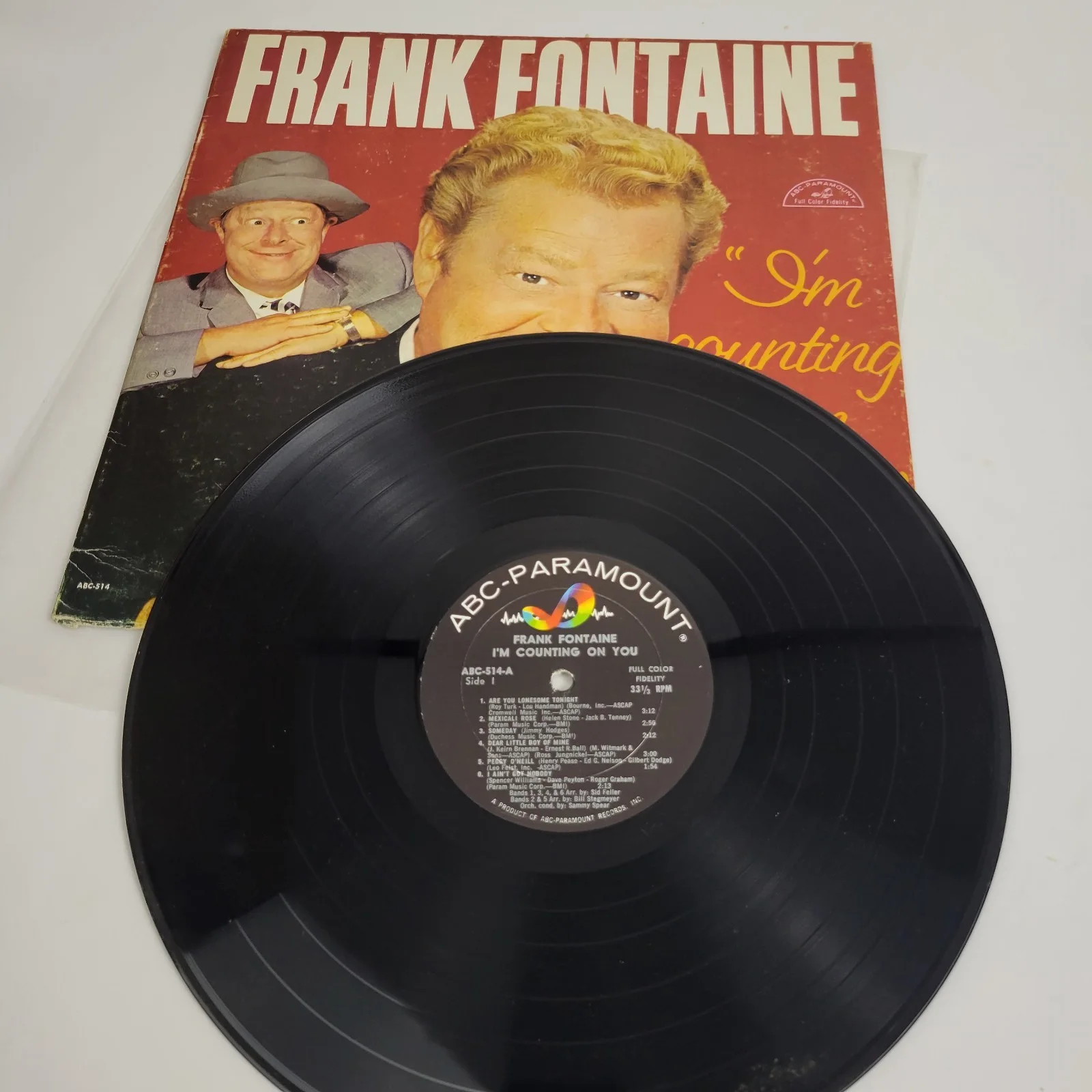 FRANK FONTAINE — FRANK FONTAINE AUTOGRAPHED SIGNED LP RECORD 1950s / 60s TV STAR, image 4