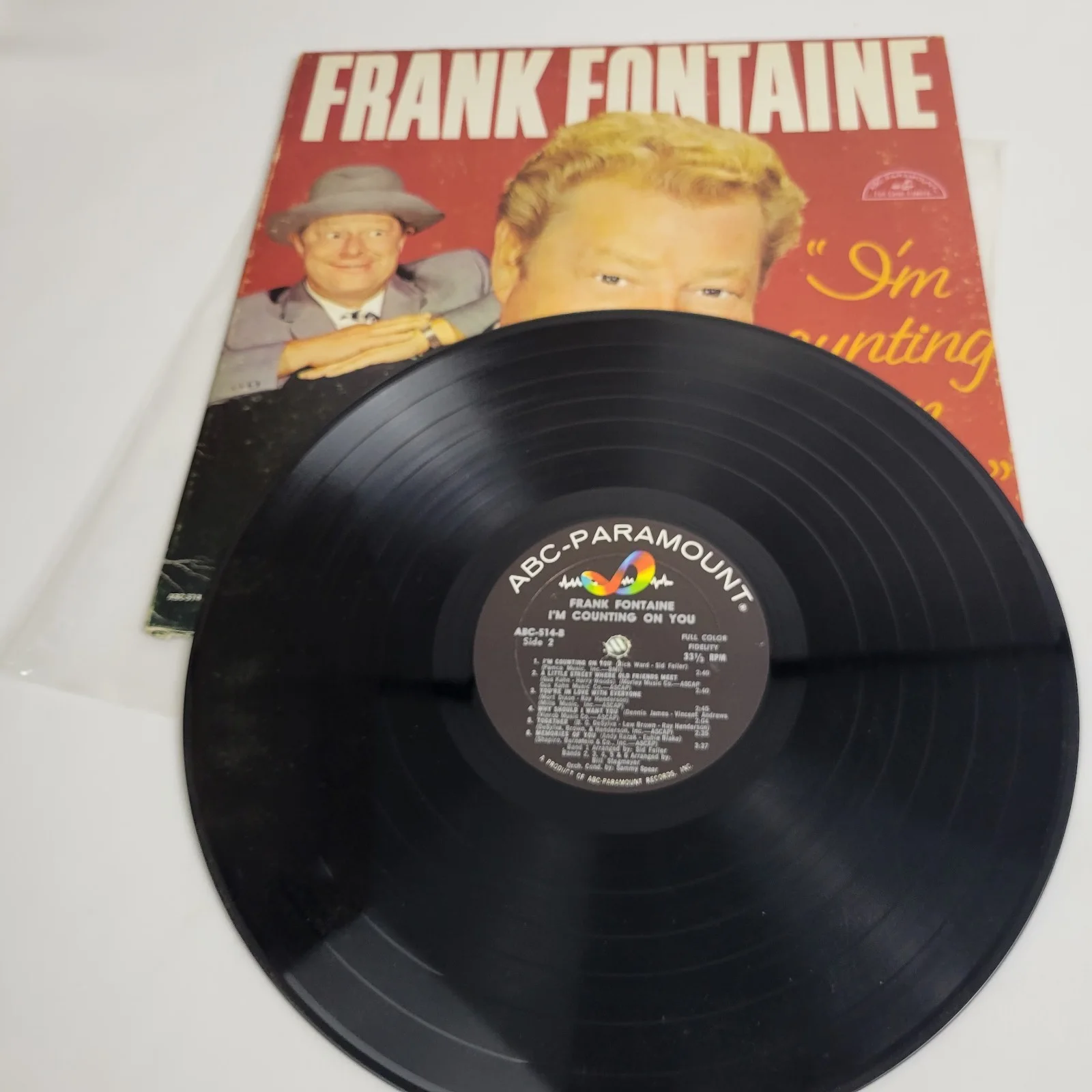 FRANK FONTAINE — FRANK FONTAINE AUTOGRAPHED SIGNED LP RECORD 1950s / 60s TV STAR, image 5