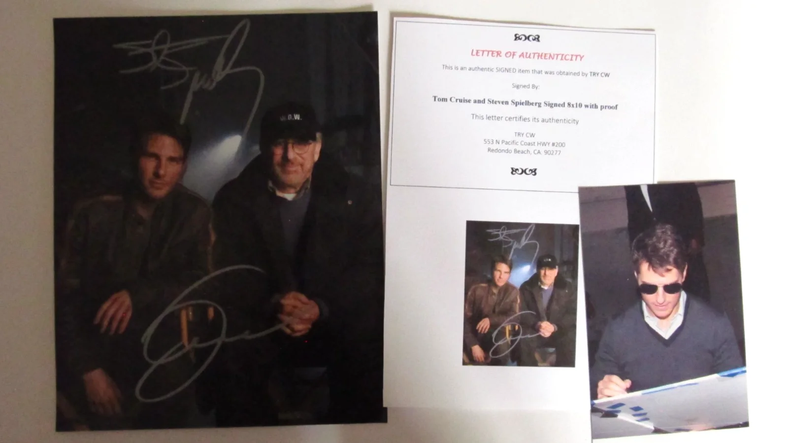 Tom Cruise and Steven Spielberg — TOM CRUISE & STEVEN SPIELBERG Double-Signed War of the Worlds Photo (LOA)