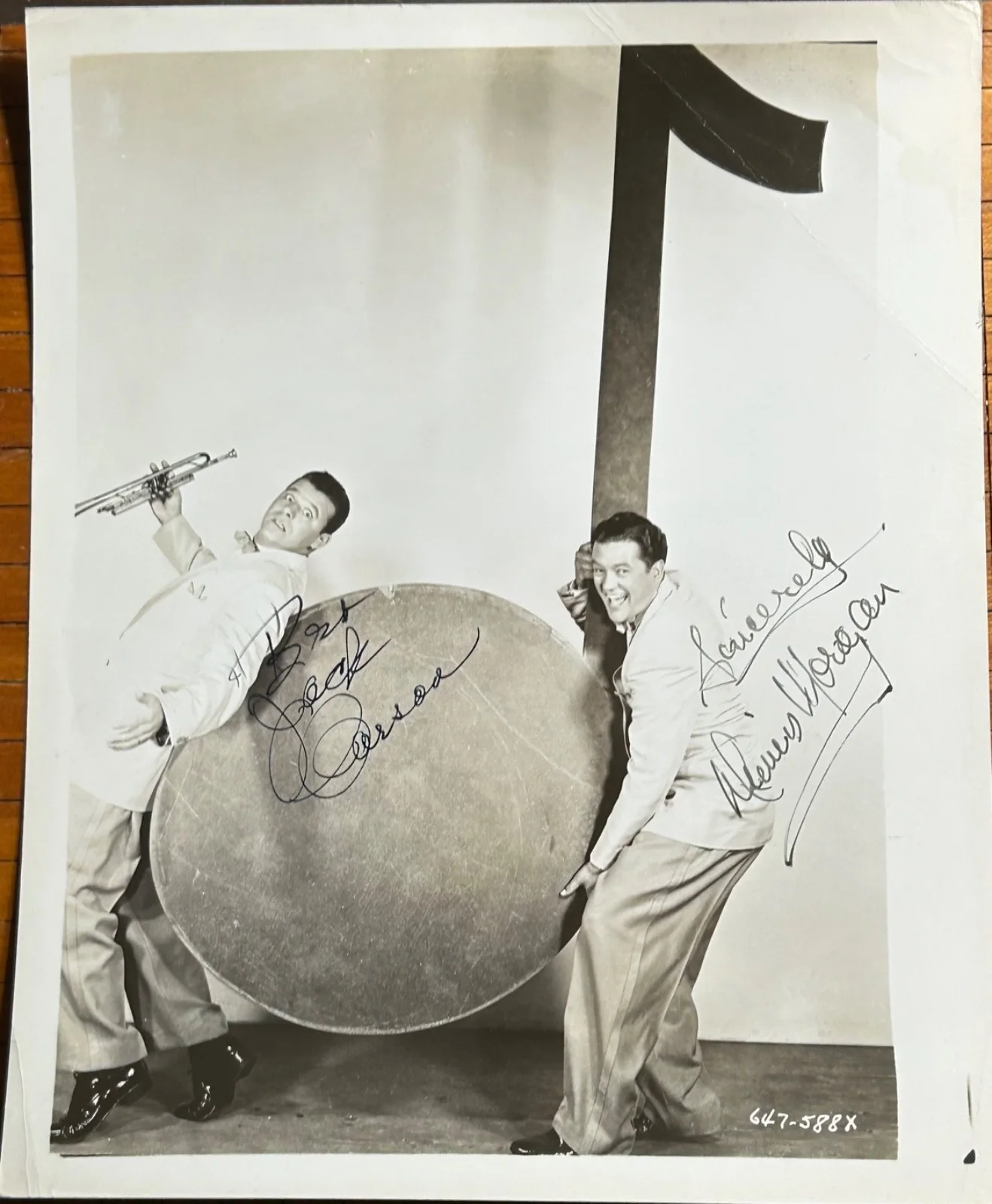 JACK CARSON DENNIS MORGAN—SIGNED PHOTO—Mildred Pierce•Arsenic+Old Lace•Doris Day, изображение 2