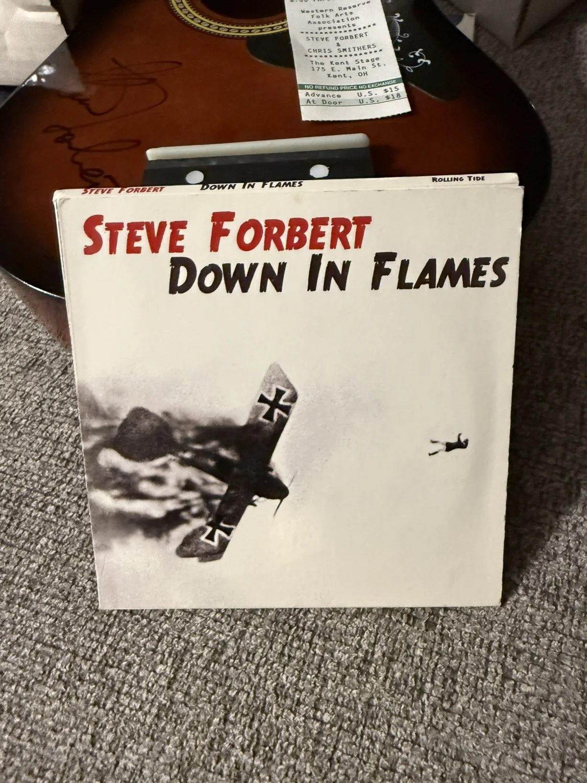 Signed Steve Forbert not full size Guitar(25”x9”)No Strings Attached +CD, ticket, image 4