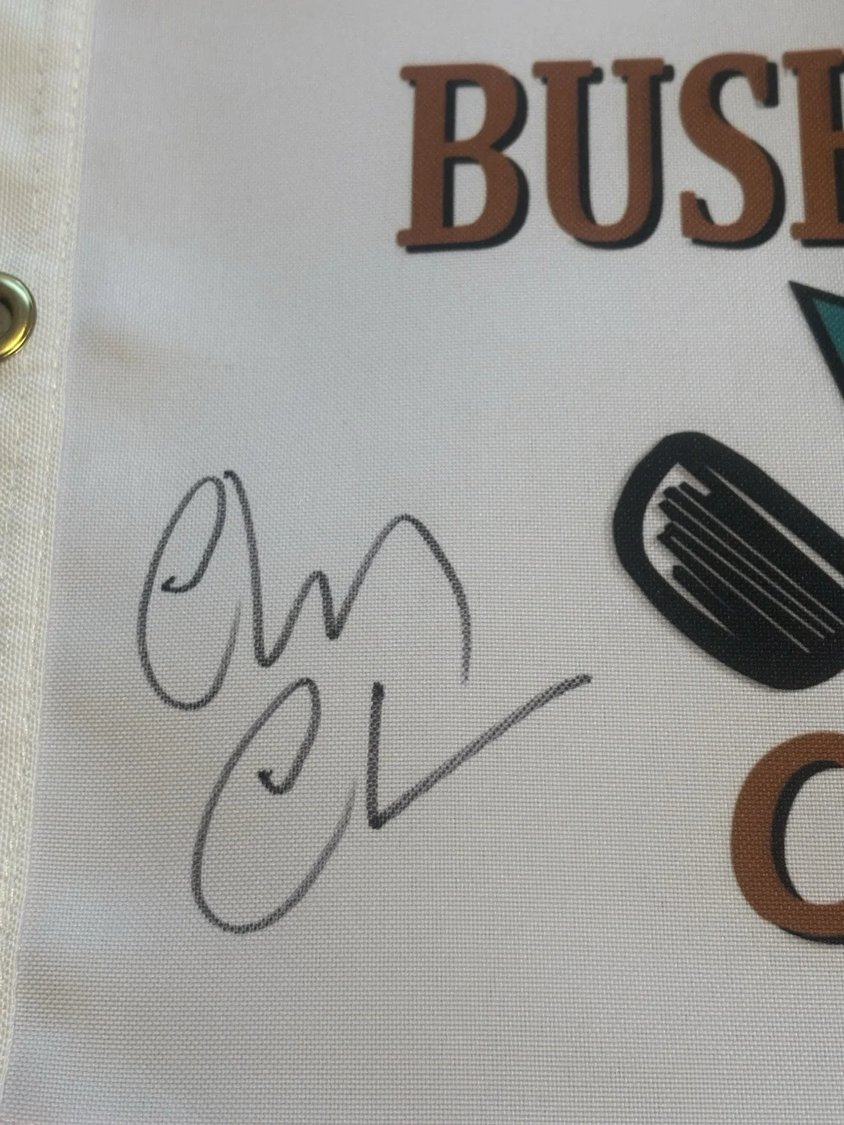 Chevy Chase — Chevy Chase Signed Bush Wood Caddyshack Golf Flag w/ COA Beckett, image 2