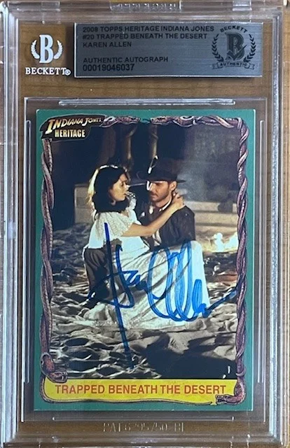 KAREN ALLEN — KAREN ALLEN SIGNED 2008 TOPPS HERITAGE INDIANA JONES #20 BAS BGS AUTOGRAPH AUTO