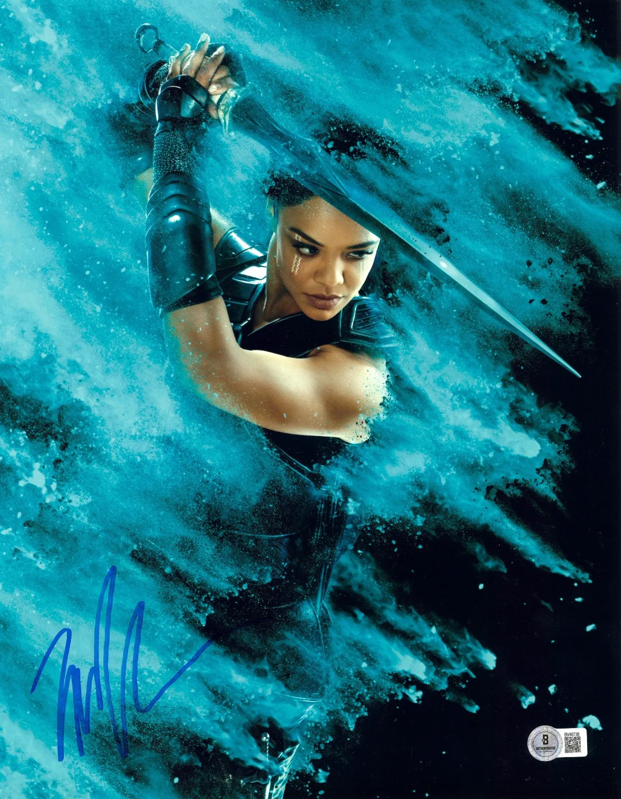TESSA THOMPSON — TESSA THOMPSON SIGNED AUTOGRAPH THOR RAGNAROK 11X14 PHOTO BECKETT BAS MARVEL